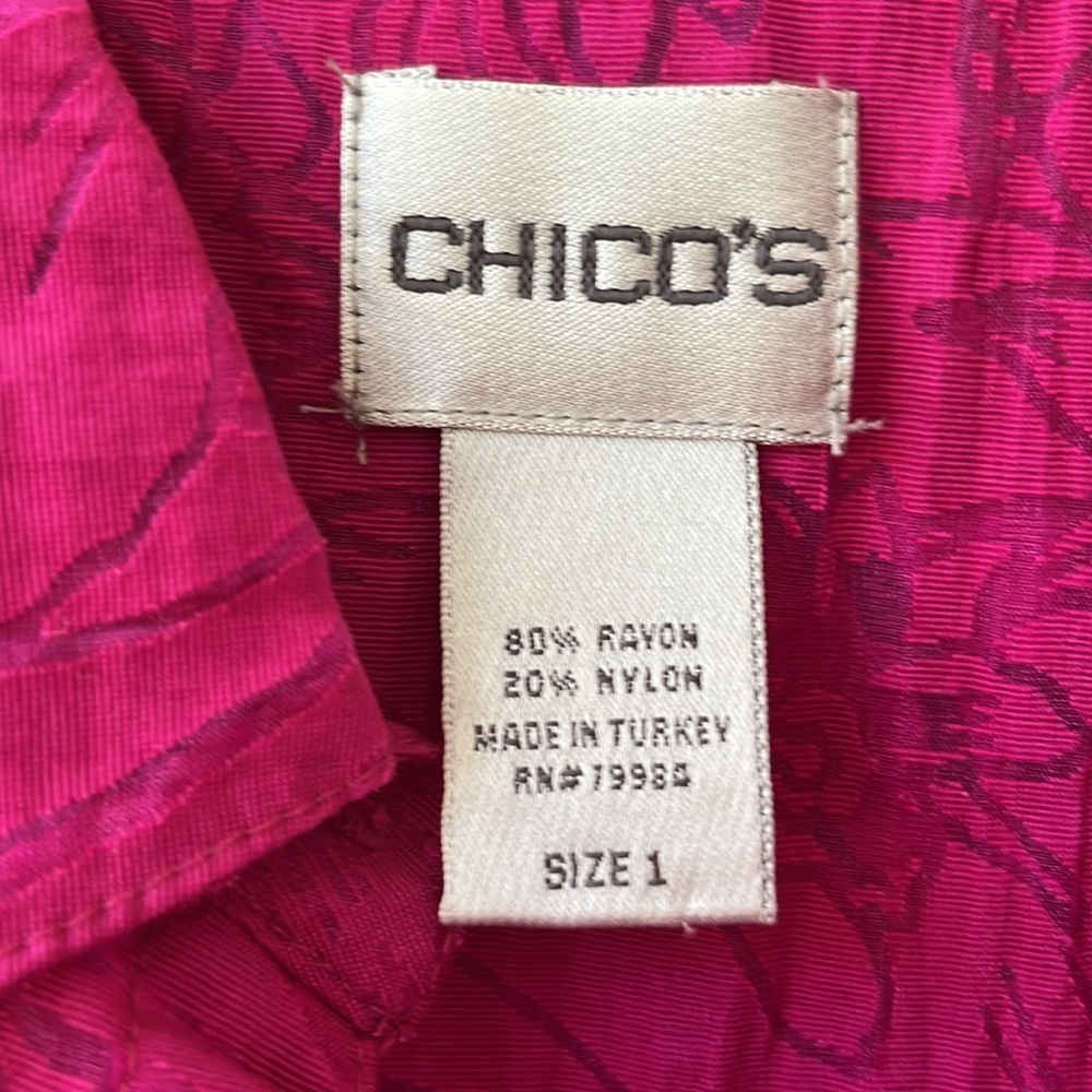 Chicos Pink Button Down Blouse - image 2